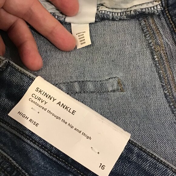 LOFT Outlet 16 NWT Skinny Ankle Curvy High Rise Women's Jeans Stretch Side Slit - Picture 7 of 7
